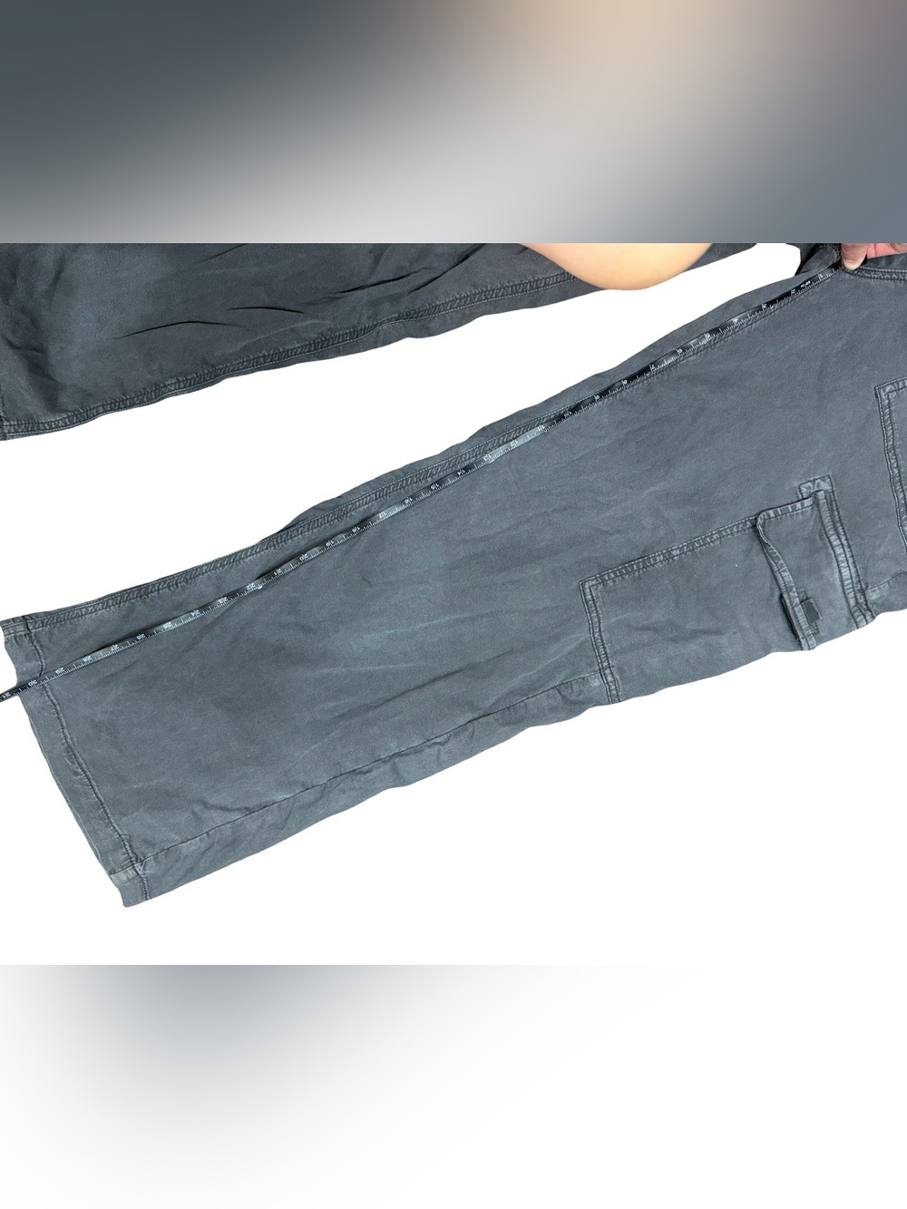 American Eagle Outfitters Wide-Leg Cargo Pants in Charcoal Gray - Picture 12 of 13